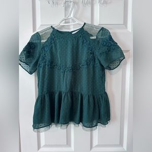 Zara green blouse top
